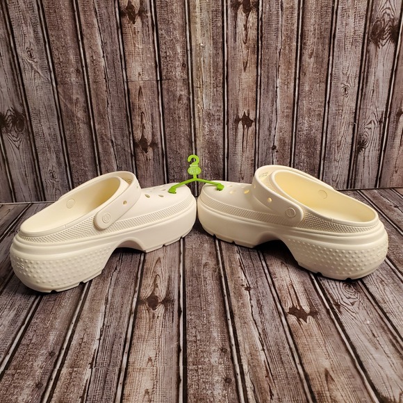 CROCS Stomp Clog White Slip On Platform  Mens 13 - Picture 6 of 11